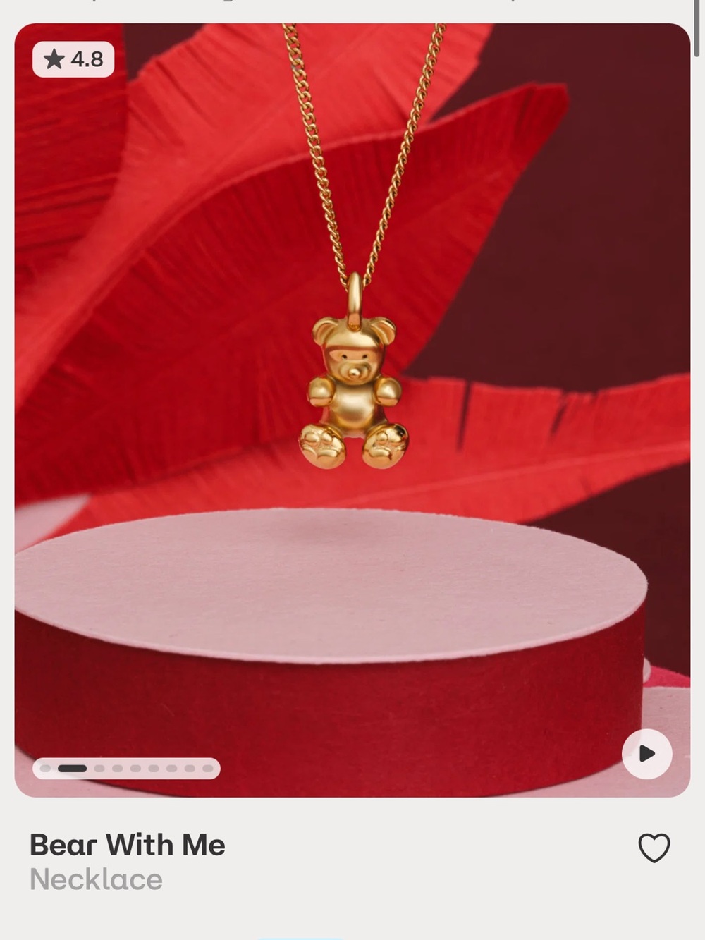 Bear With Me Gold Teddy Bear Pendant Necklace by